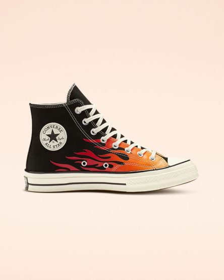 Tenisi Inalti Dama Converse Chuck 70 Archive Print Negrii Rosii | RO Z0XOF940